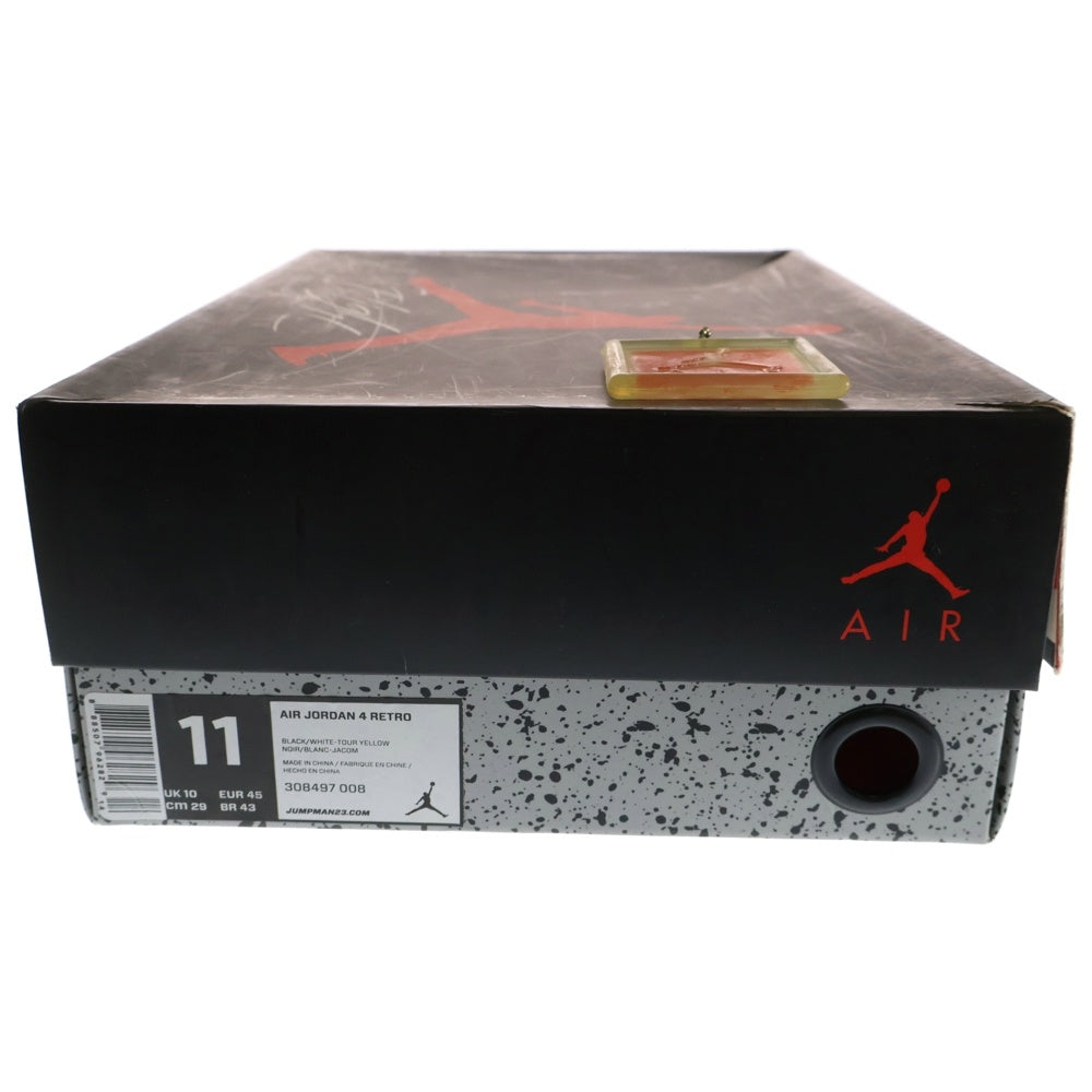 NIKE(ナイキ) 【観賞用2012年】 AIR JORDAN 4 RETRO THUNDER エアジョーダン4 レトロ サンダー ハイカットスニーカー ブラック/イエロー US11/29cm 308497-008