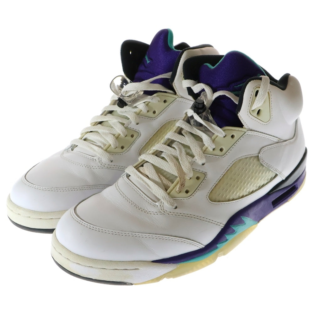 NIKE(ナイキ) 【観賞用 2013年】 AIR JORDAN 5 RETRO GRAPE エアジョーダン 5 レトロ グレープ ハイカットスニーカー ホワイト/ブルー US11/29cm 136027-108