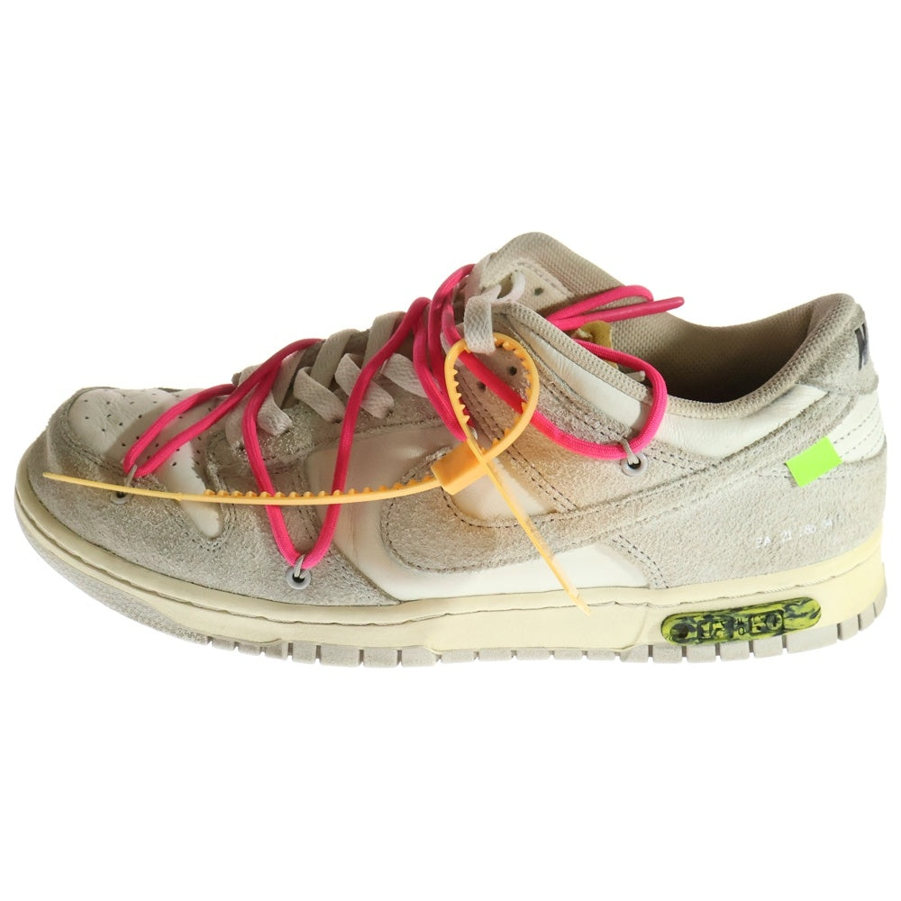 NIKE(ナイキ) ×OFF-WHITE DUNK LOW オフホワイト ダンク ローカットスニーカー ホワイト/グレー US10/28cm DJ0950-117