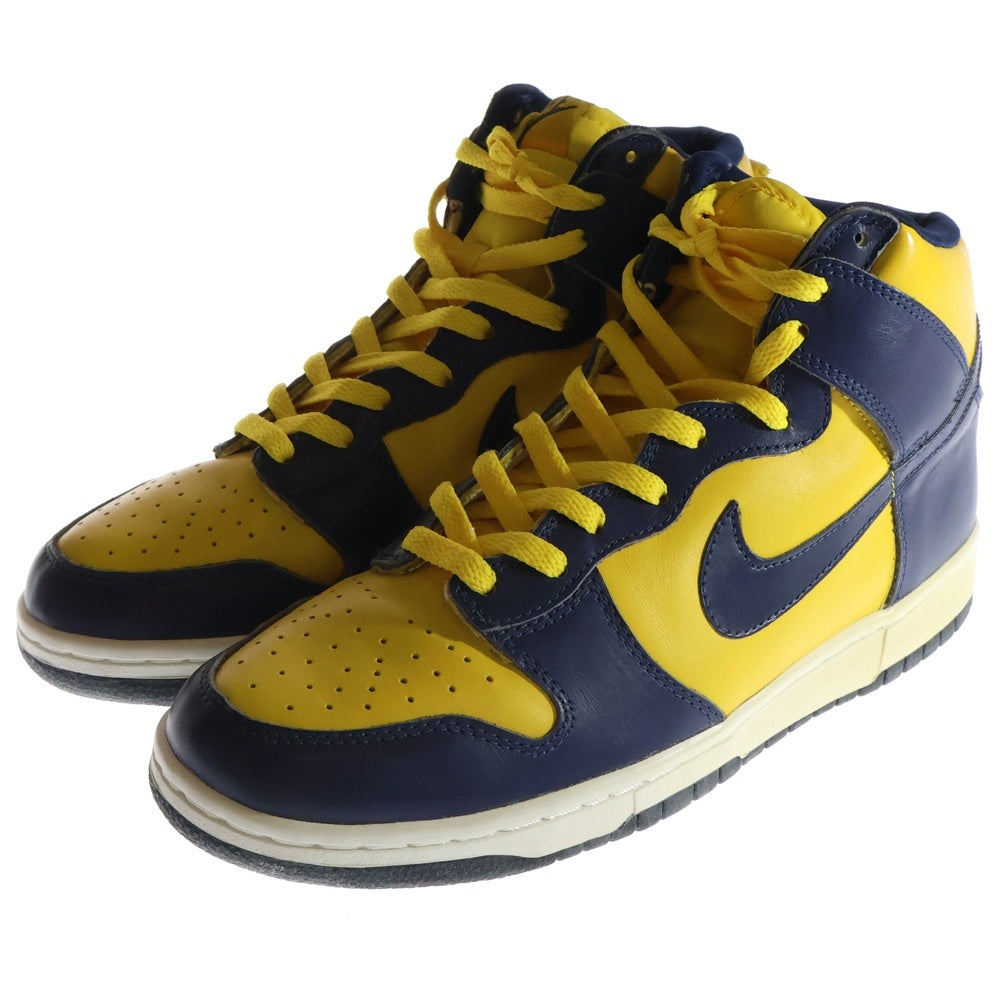 NIKE(ナイキ) 【観賞用1998年製】 DUNK HIGH LE ダンク ハイカットスニーカー イエロー/ネイビー US10.5/28.5cm 630335-471