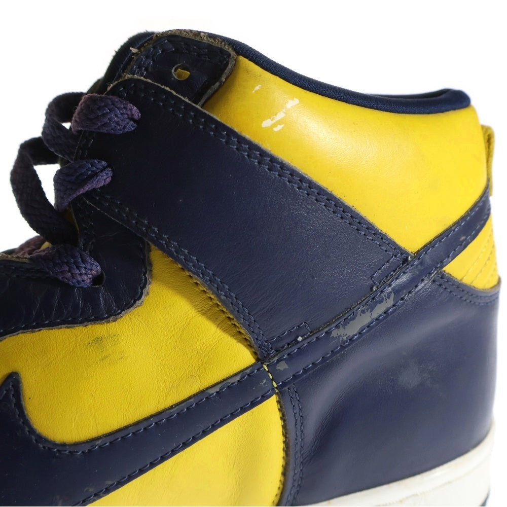 NIKE(ナイキ) 【観賞用1998年製】 DUNK HIGH LE ダンク ハイカットスニーカー イエロー/ネイビー US10/28cm 630355-471