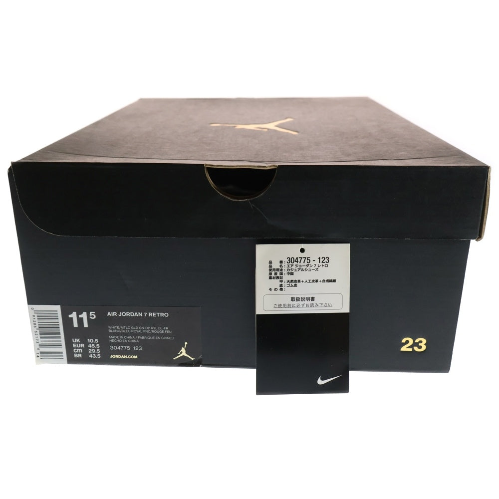 NIKE(ナイキ) AIR JORDAN 7 RETRO TINKER ALTERNATE エアジョーダン 7 ティンカーオルタネイト ハイカットスニーカー ホワイト/ネイビー US11.5/29.5cm 304775-123
