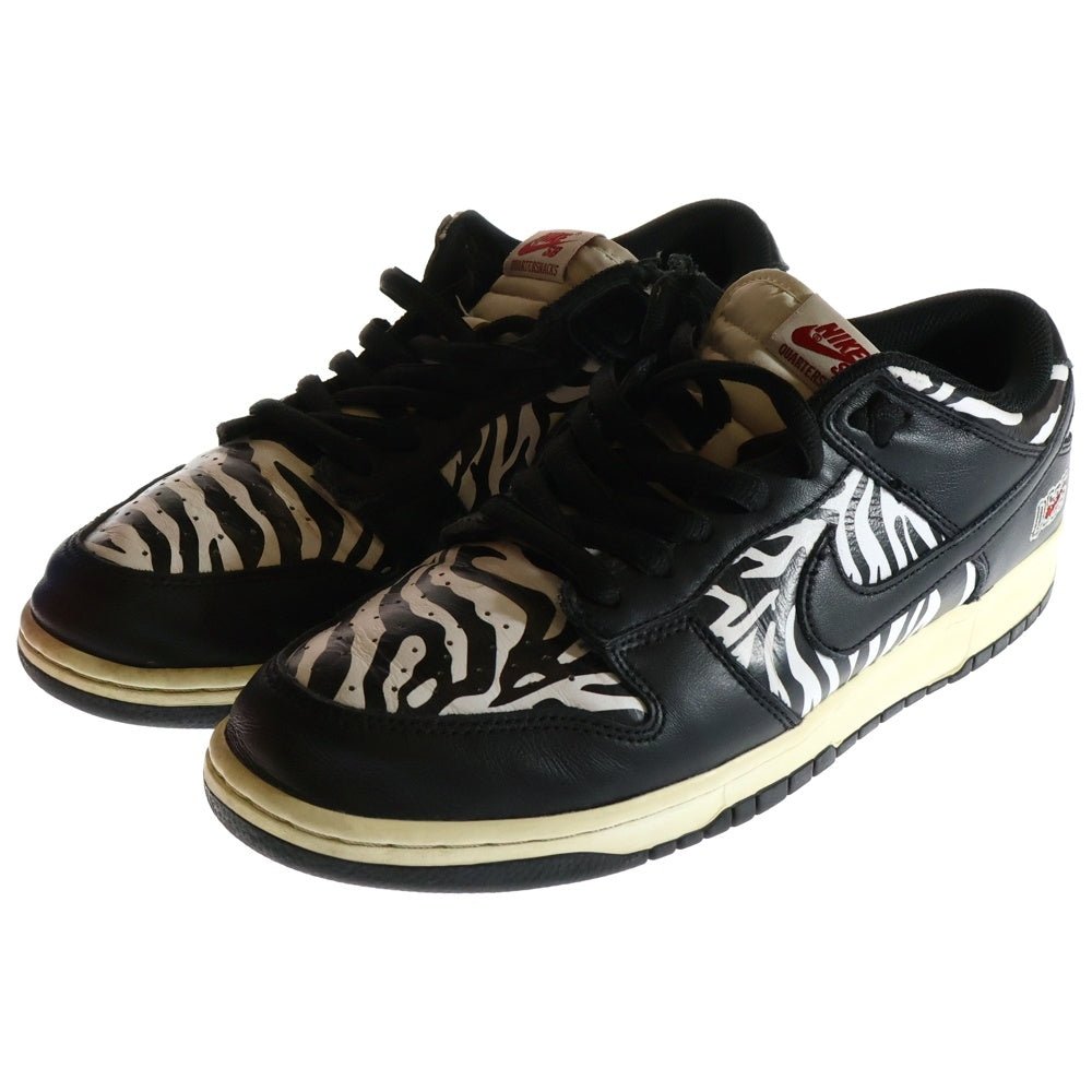 NIKE SB(ナイキエスビー) ×QUARTER SNACKS SB DUNK LOW ZEBRA CAKE クウォータースナックス ダンク ゼブラケーキ ローカットスニーカー ブラック/ホワイト US11/29cm DM3510-001