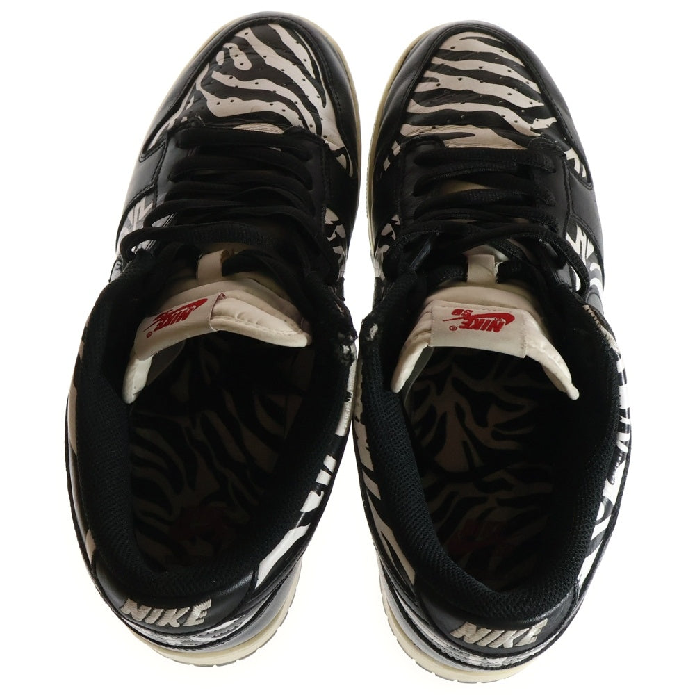 NIKE SB(ナイキエスビー) ×QUARTER SNACKS SB DUNK LOW ZEBRA CAKE クウォータースナックス ダンク ゼブラケーキ ローカットスニーカー ブラック/ホワイト US11/29cm DM3510-001