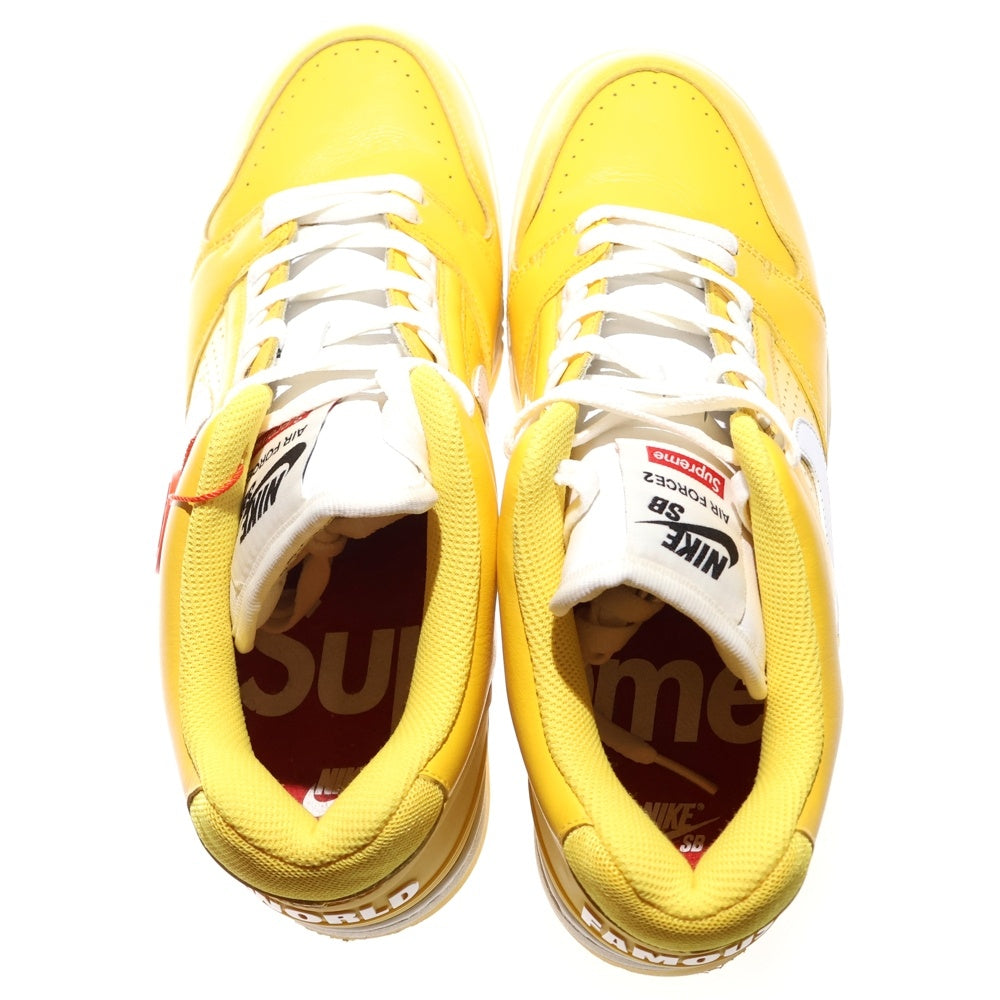 NIKE SB(ナイキエスビー) 17AW ×SUPREME AIR FORCE 2 シュプリーム エアフォース2 ローカットスニーカー イエロー US10/28cm AA0871-717