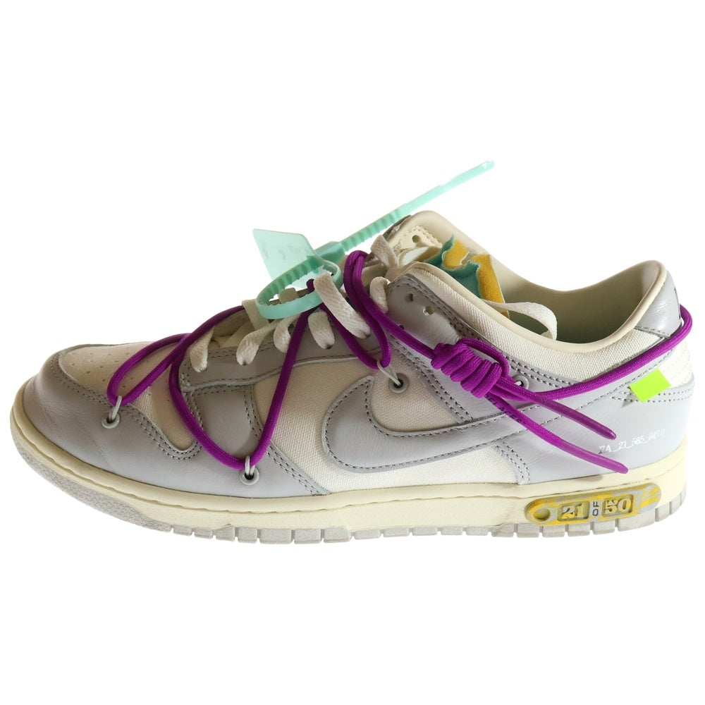 NIKE(ナイキ) ×OFF-WHITE DUNK LOW 1 OF 50 21 オフホワイト ダンク ローカットスニーカー グレー/ホワイト US11/29cm DM1602-100