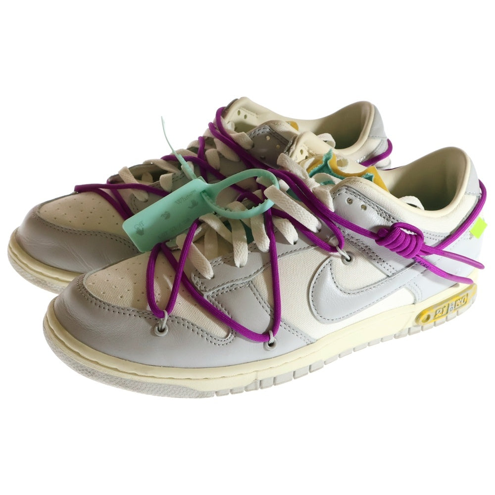 NIKE(ナイキ) ×OFF-WHITE DUNK LOW 1 OF 50 21 オフホワイト ダンク ローカットスニーカー グレー/ホワイト US11/29cm DM1602-100