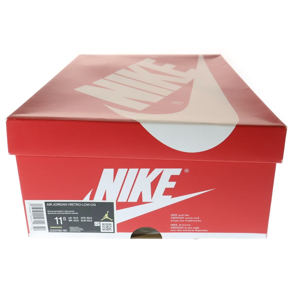 NIKE(ナイキ) AIR JORDAN 1 RETRO LOW OG エアジョーダン1 レトロ ローカットスニーカー ホワイト/レッド US11.5/29.5cm CZ0790-161