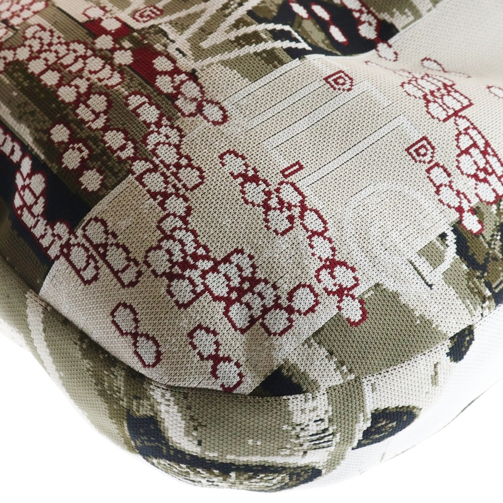 NO BRAND(ノーブランド) ANSELM ハイゲージジャガードニット 総柄 ボディバッグ トートバッグ ベージュ