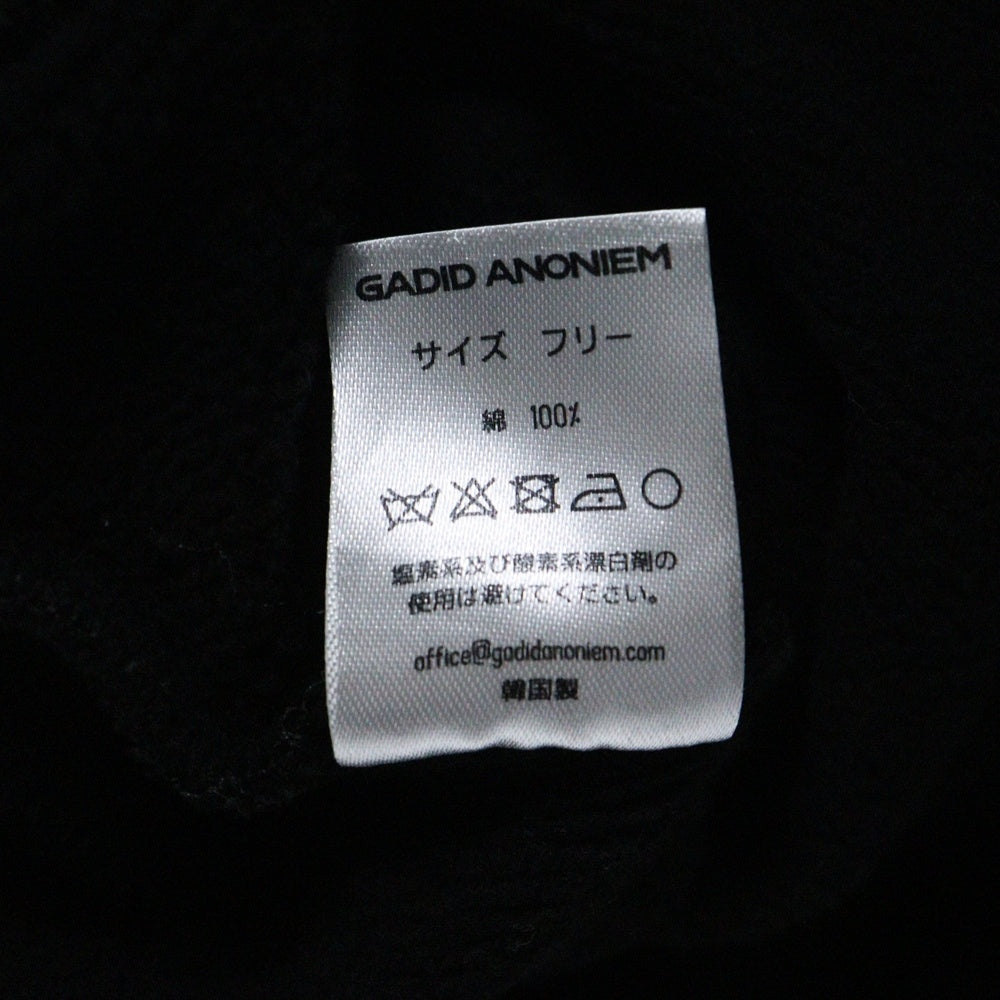 NO BRAND(ノーブランド) グラフィックロゴプリント クルーネック スウェットトレーナー ブラック