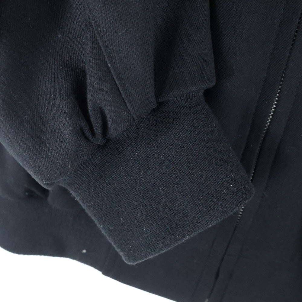 NO BRAND(ノーブランド) GUPTA フロントメタルロゴ ジップアップジャケット ブルゾン ブラック