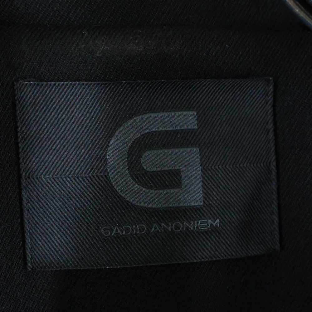 NO BRAND(ノーブランド) GUPTA フロントメタルロゴ ジップアップジャケット ブルゾン ブラック