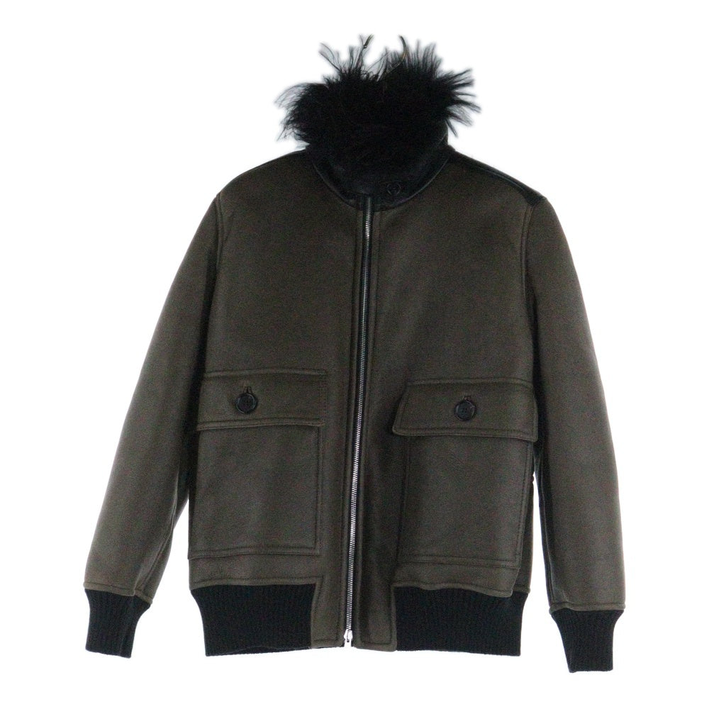 MARNI(マルニ) リアルファー ボアライニング レザー ジップアップジャケット ブルゾン ブラウン レディース JKMXZ23LQZ