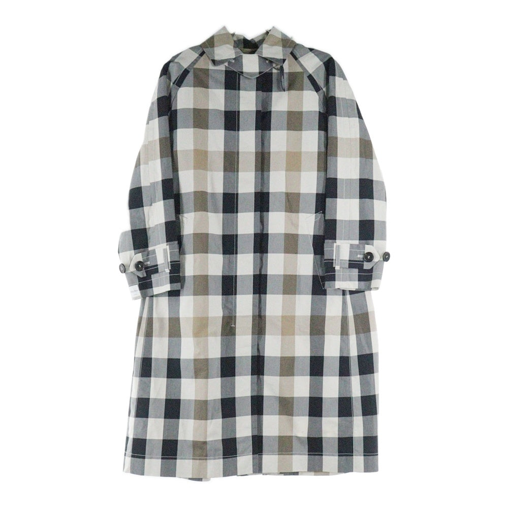 Max Mara(マックスマーラ) ブロックチェック フロントフライ スロートラッチ ロングコート マルチ レディース