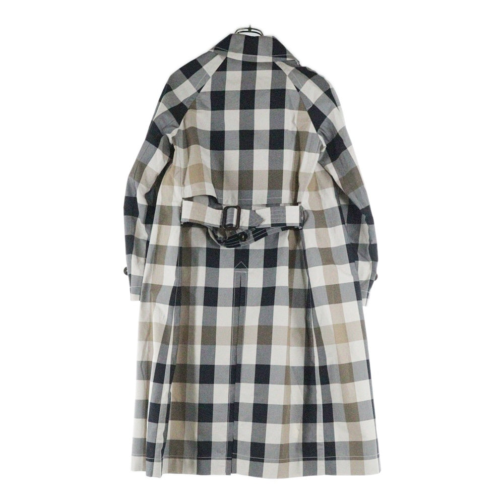Max Mara(マックスマーラ) ブロックチェック フロントフライ スロートラッチ ロングコート マルチ レディース