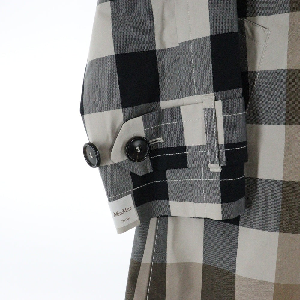 Max Mara(マックスマーラ) ブロックチェック フロントフライ スロートラッチ ロングコート マルチ レディース
