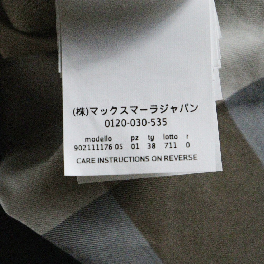 Max Mara(マックスマーラ) ブロックチェック フロントフライ スロートラッチ ロングコート マルチ レディース