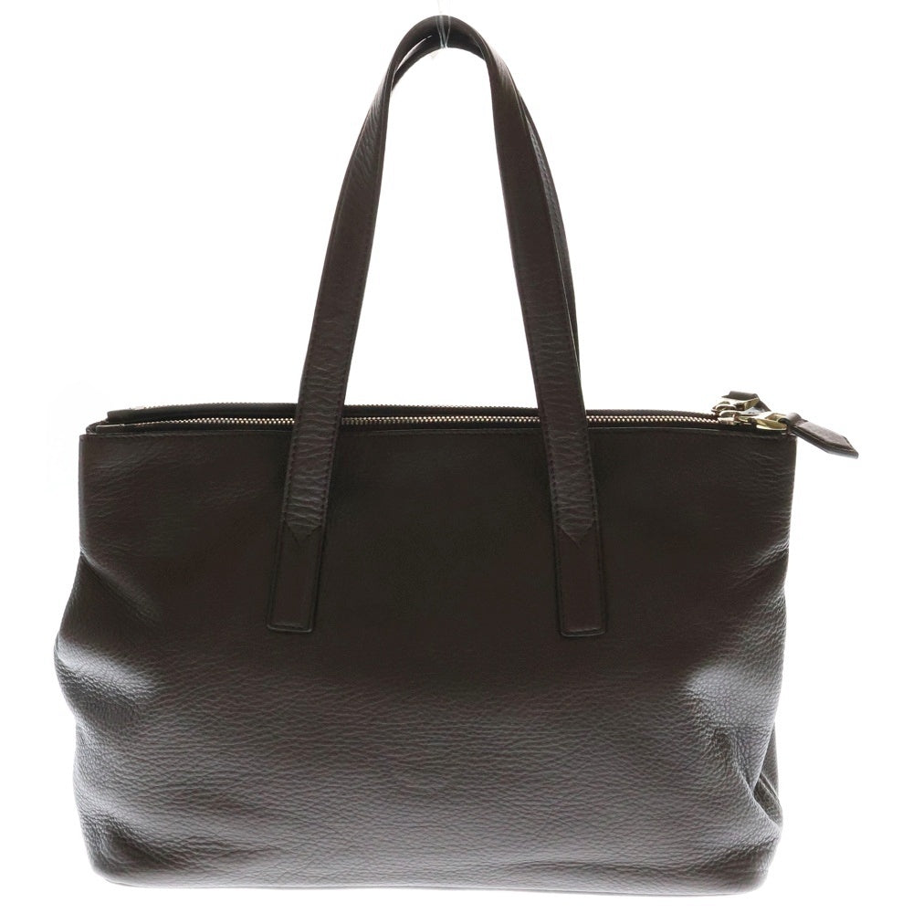 Max Mara(マックスマーラ) ロゴストラップ付 レザー ミニボストン ハンドバッグ ブラウン