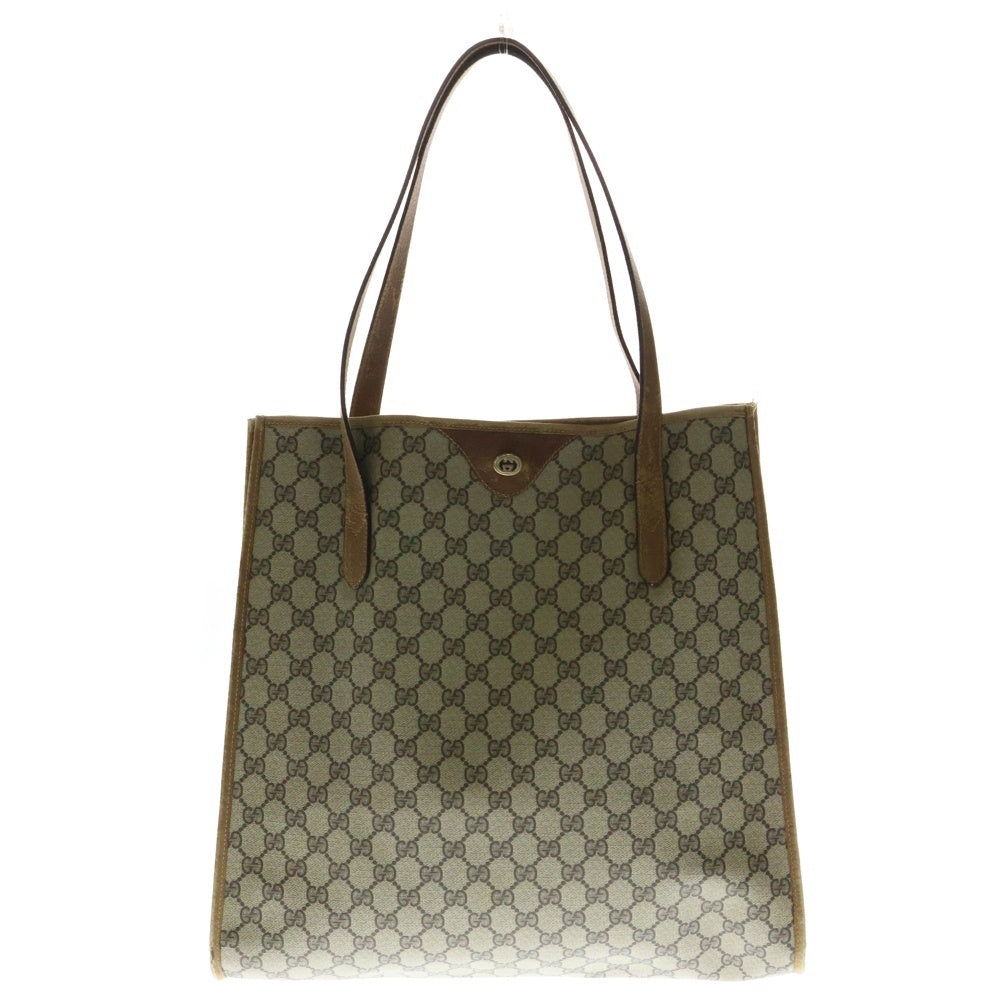 GUCCI(グッチ) GGスプリームキャンバス レザー ハンドバッグ オールドグッチ ベージュ 92-02-998