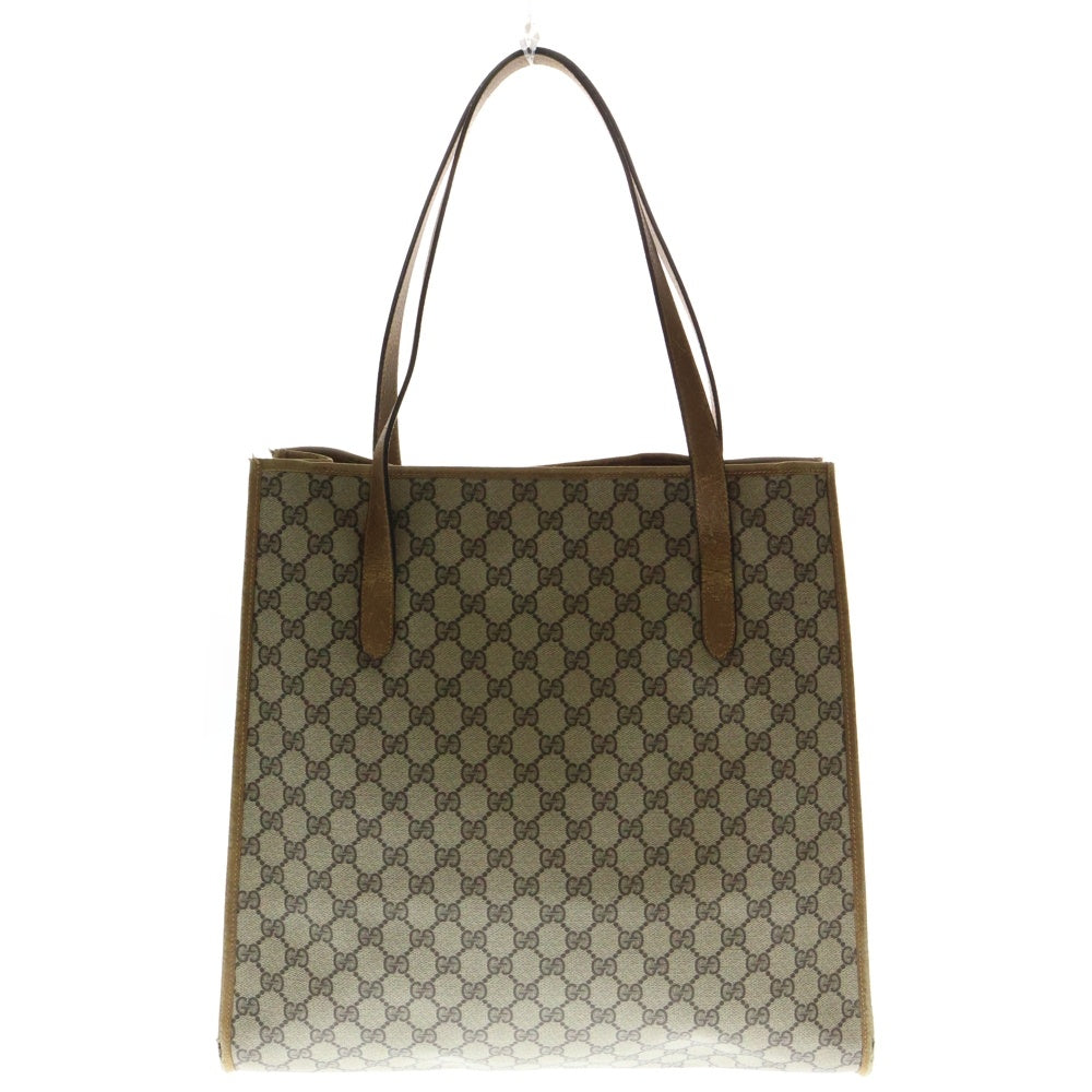 GUCCI(グッチ) GGスプリームキャンバス レザー ハンドバッグ オールドグッチ ベージュ 92-02-998