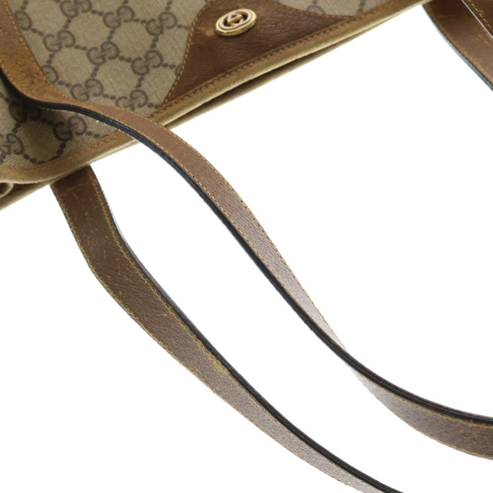 GUCCI(グッチ) GGスプリームキャンバス レザー ハンドバッグ オールドグッチ ベージュ 92-02-998
