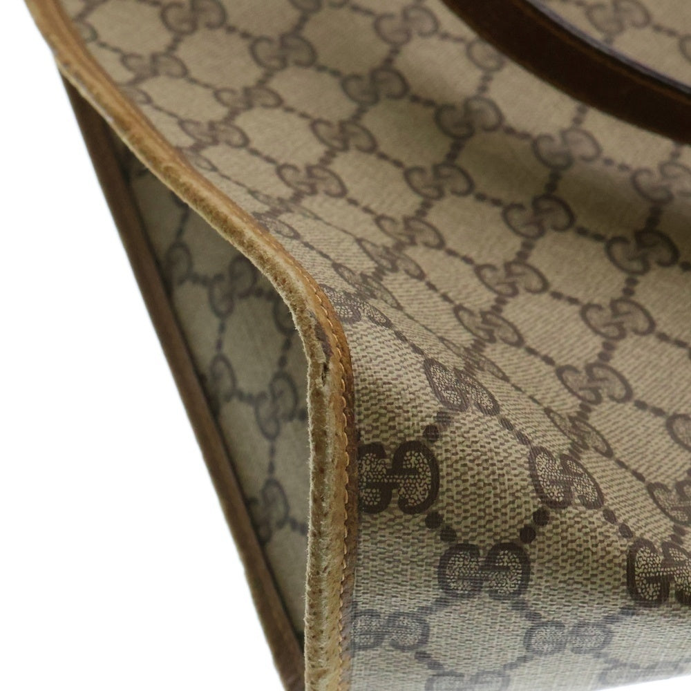 GUCCI(グッチ) GGスプリームキャンバス レザー ハンドバッグ オールドグッチ ベージュ 92-02-998