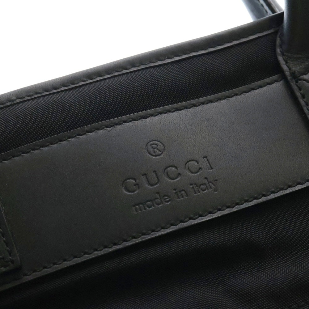 GUCCI(グッチ) パラナ ウェブループ トートバッグ ハンドバッグ ナイロンキャンバス レザー ブラック 246392
