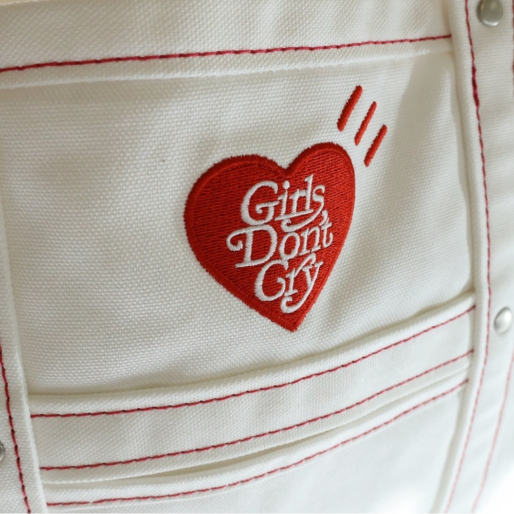 HUMAN MADE(ヒューマンメイド) CANVAS TOTE LARGE ロゴ刺繍 キャンバストートバッグ ホワイト
