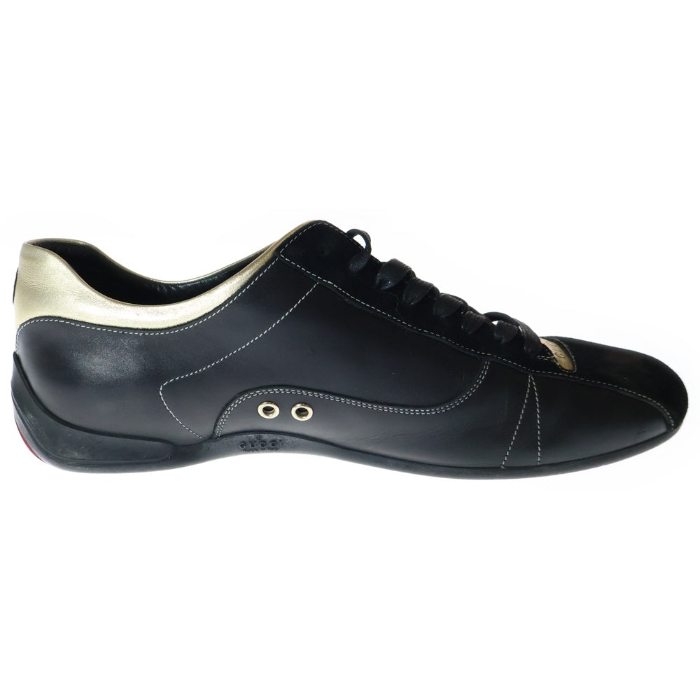 GUCCI(グッチ) サイドライン スエードレザー切替 ローカットスニーカー ブラック US9.5/27.5cm 162677