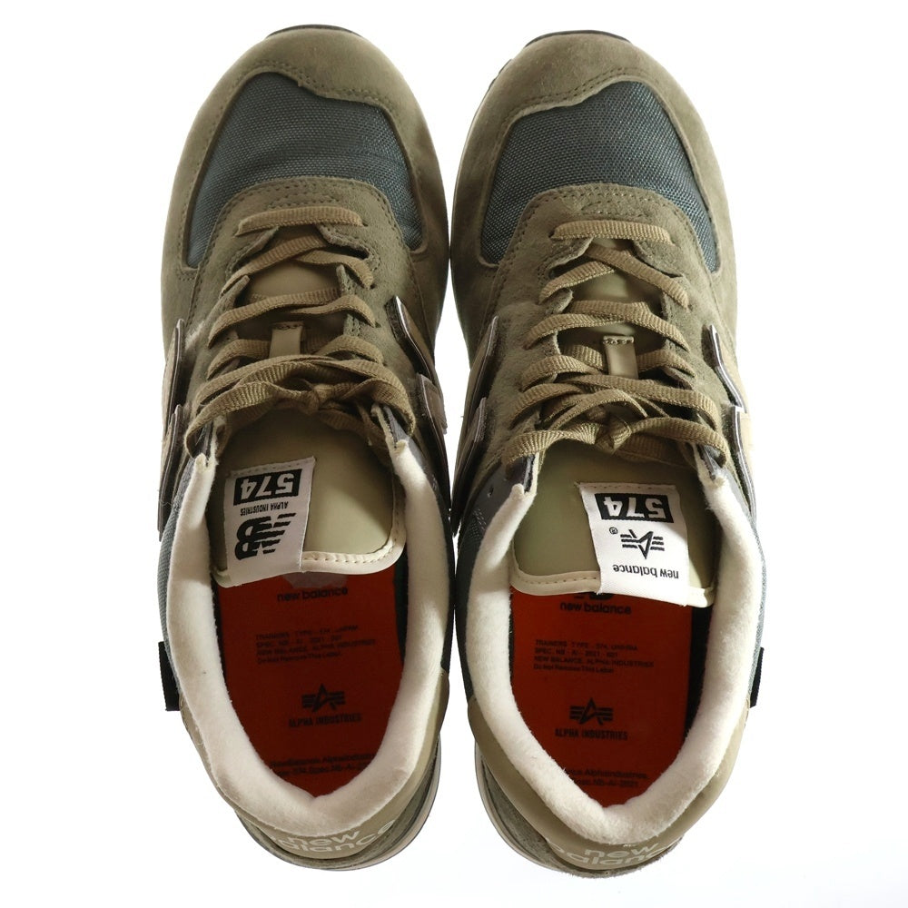 New Balance(ニューバランス) ×ALPHA INDUSTRIES ML574AI2 アルファインダストリーズ スエードレザー ローカットスニーカー US11/29cm