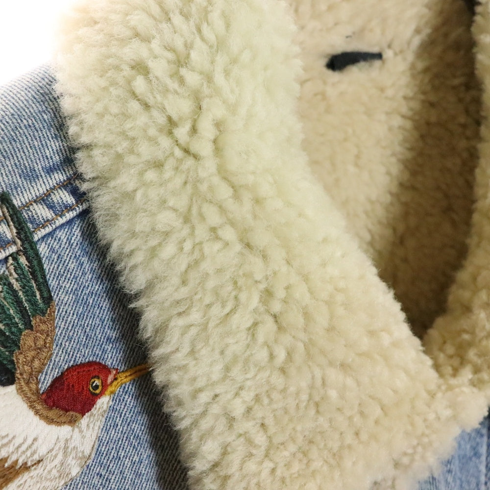 GUCCI(グッチ) エンブロイダリー ボア デニムトラッカー ジャケット インディゴ 458512 XR417