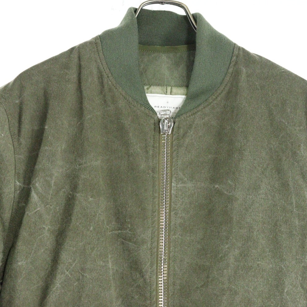 READY MADE(レディメイド) 23AW Jesse Jacket MA-1 キルティングライナー ジップアップ ミリタリー フライト ボンバージャケット カーキ RE-CO-KH-00-00-23