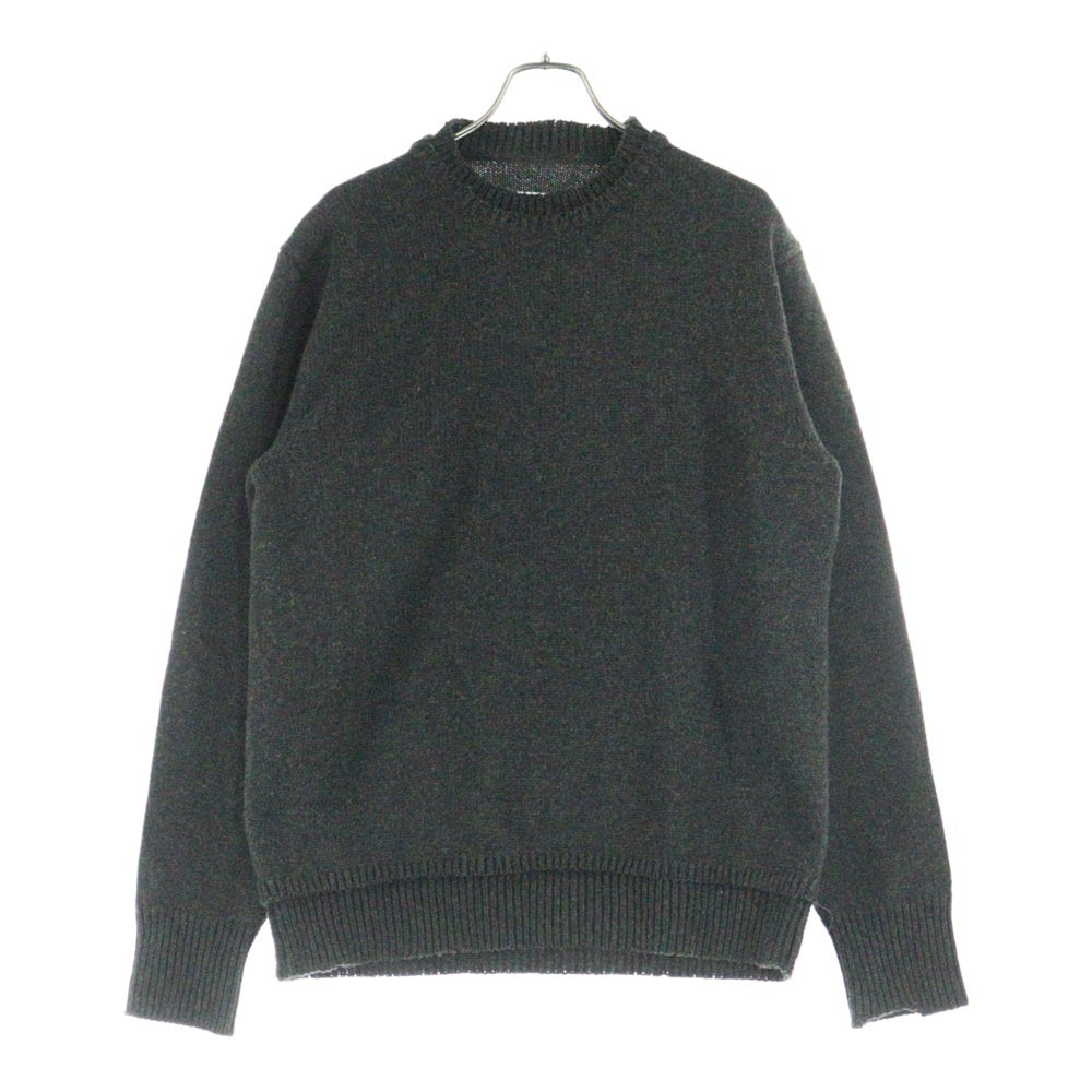 Maison Martin Margiela14(メゾンマルタンマルジェラ) 22AW Elbow Patch Crew Neck Sweater エルボーパッチ クルーネックニット セーター カーキ SI1GP0001 S18064