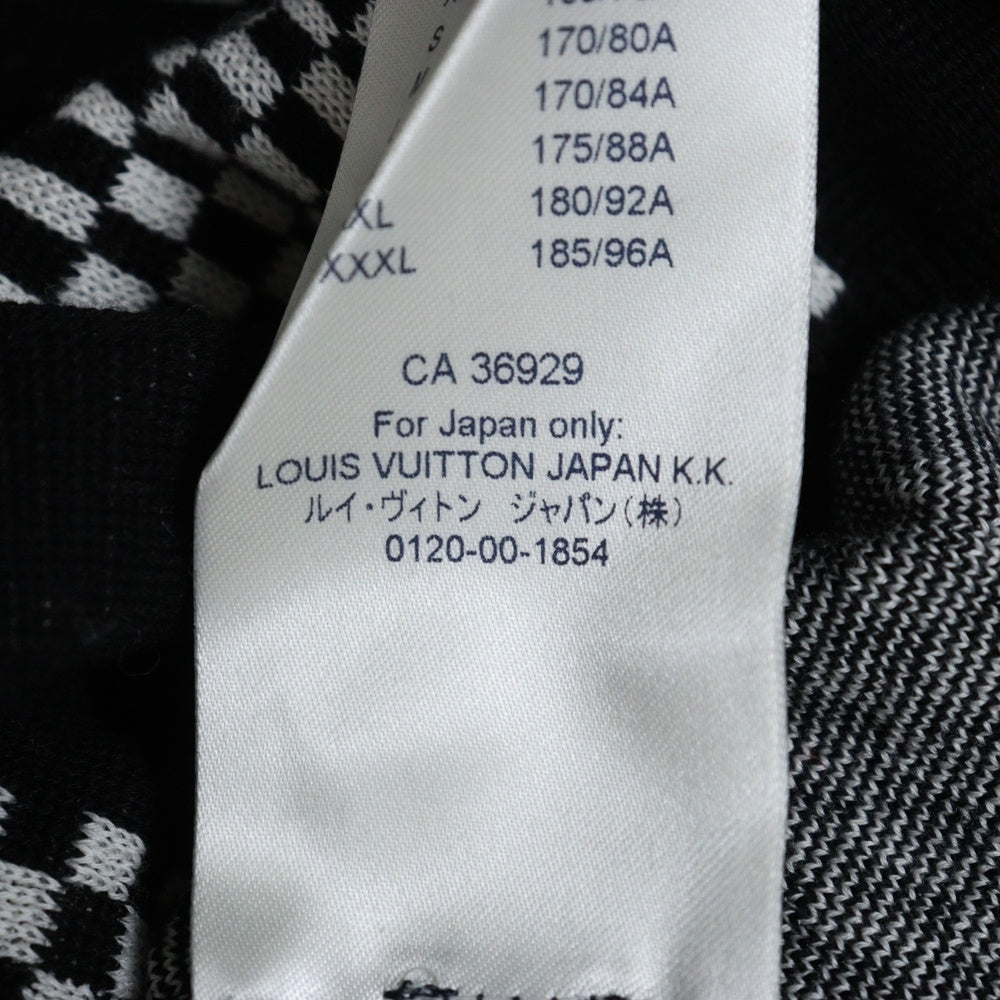 LOUIS VUITTON(ルイヴィトン) 21AW ディストーテッド ダミエ クルーネック ニット セーター ブラック/ホワイト RM211 AJ9 HKN74W