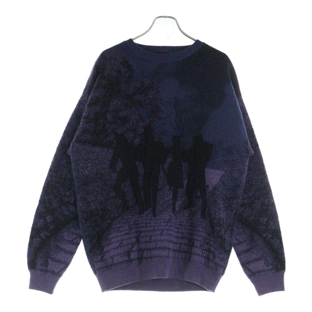 LOUIS VUITTON(ルイヴィトン) 19AW オズの魔法使い ブリックロード ハンドニット クルーネック セーター パープル RM191 JYC HGN68W