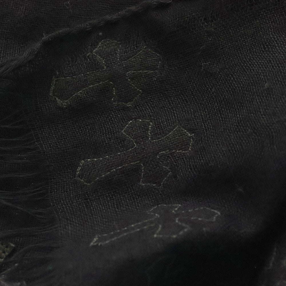 CHROME HEARTS(クロムハーツ) クロスパッチ付きカシミア ストール スカーフ ブラック
