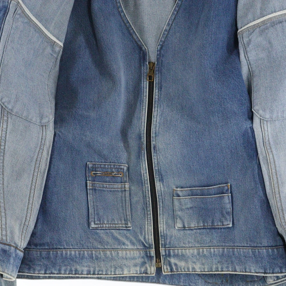 LOUIS VUITTON(ルイヴィトン) 19SS ダブルフロント ジップアップ ベスト ドッキング デニムジャケット インディゴ HGA73WLVP 812N