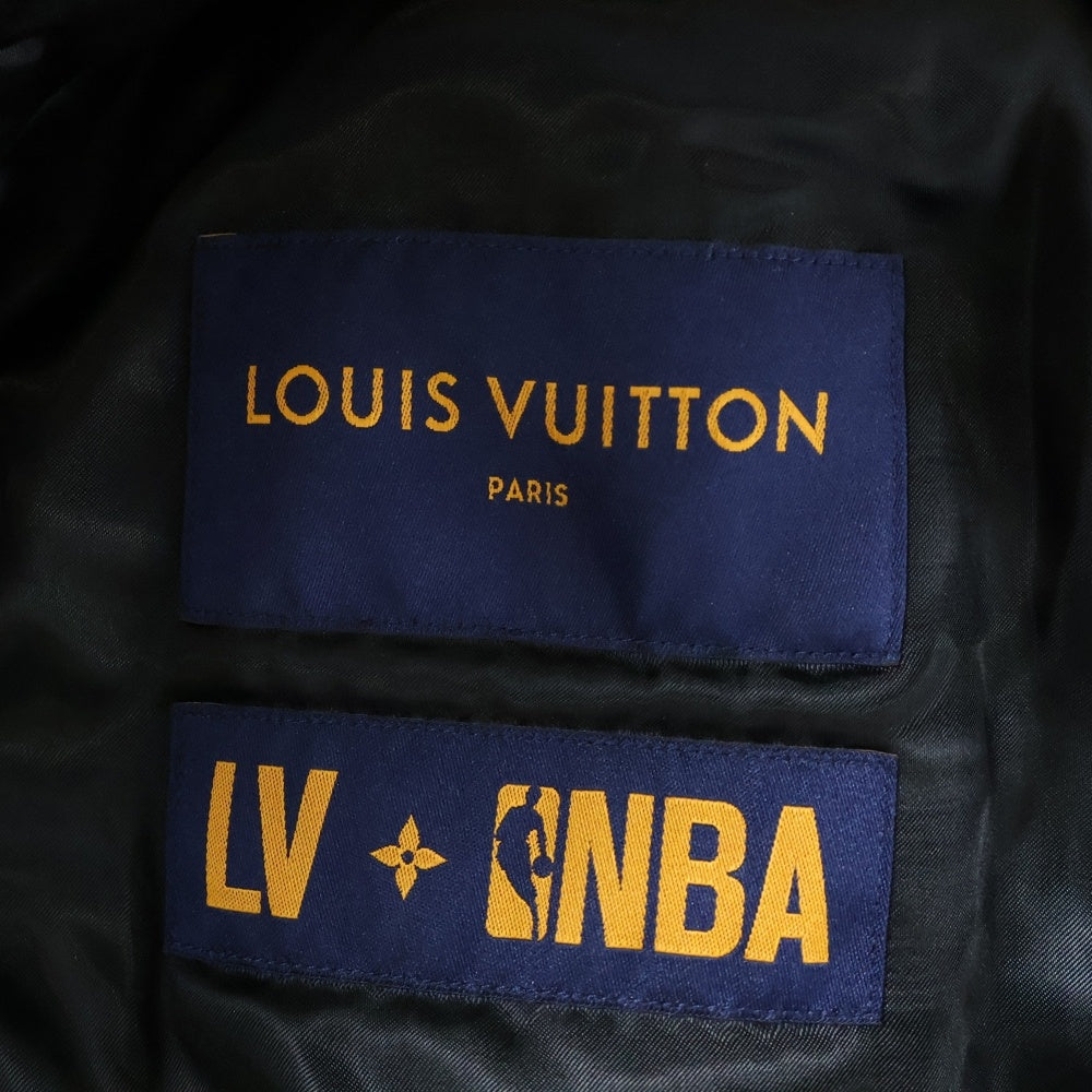 LOUIS VUITTON(ルイヴィトン) 21AW ×NBA モノグラム エンボス プレイヤーレザーミックス ジャケット ブラック HKL02WZCZ A591