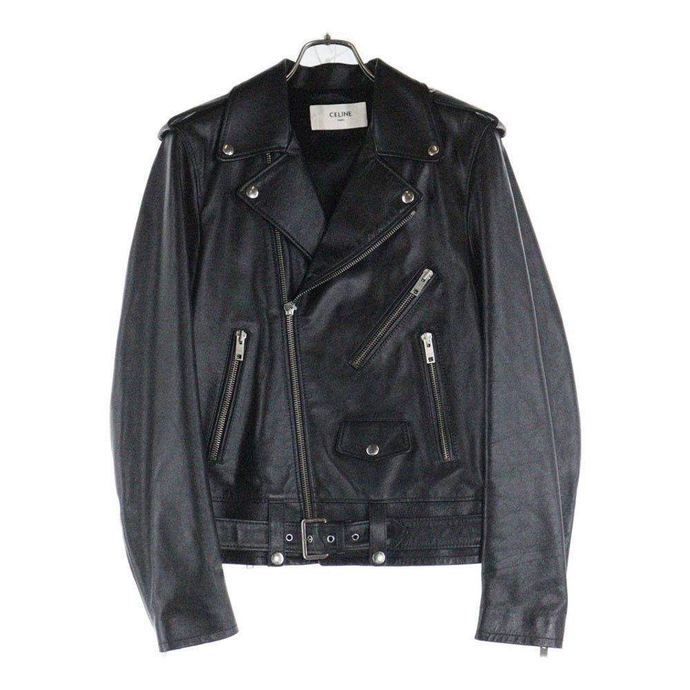 CELINE(セリーヌ) 19AW クラシックバイカー カーフスキン ダブル レザーライダースジャケット ブラック 2E158599E