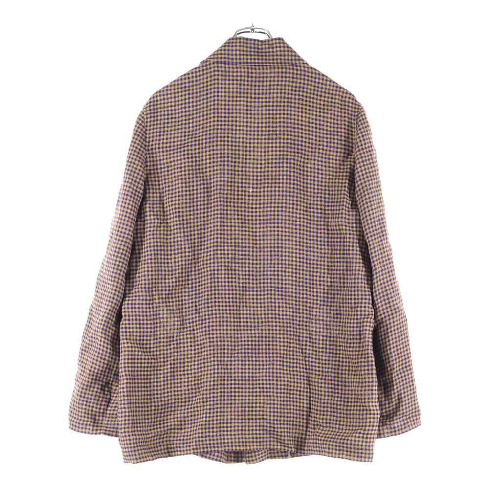 GUCCI(グッチ) 21AW グレンチェック ノッチドラペル 3B シングルテーラードジャケット ブラウン/ネイビー 659844 ZAG0U