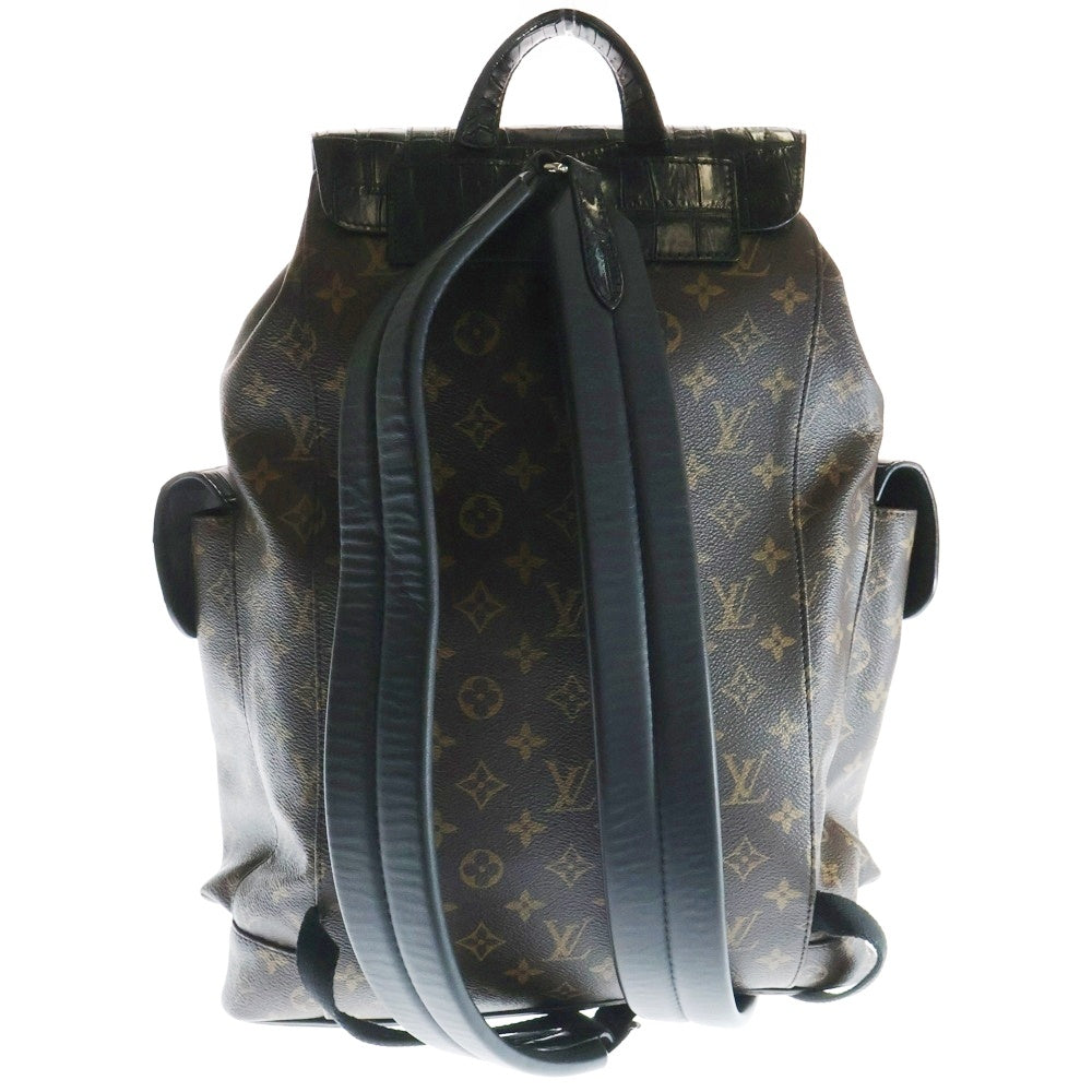 LOUIS VUITTON(ルイヴィトン) クリストファー MM クロコダイル モノグラム デイ バックパック リュックサック ブラック/ブラウン N93491 TR2118