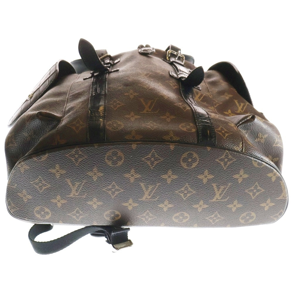 LOUIS VUITTON(ルイヴィトン) クリストファー MM クロコダイル モノグラム デイ バックパック リュックサック ブラック/ブラウン N93491 TR2118