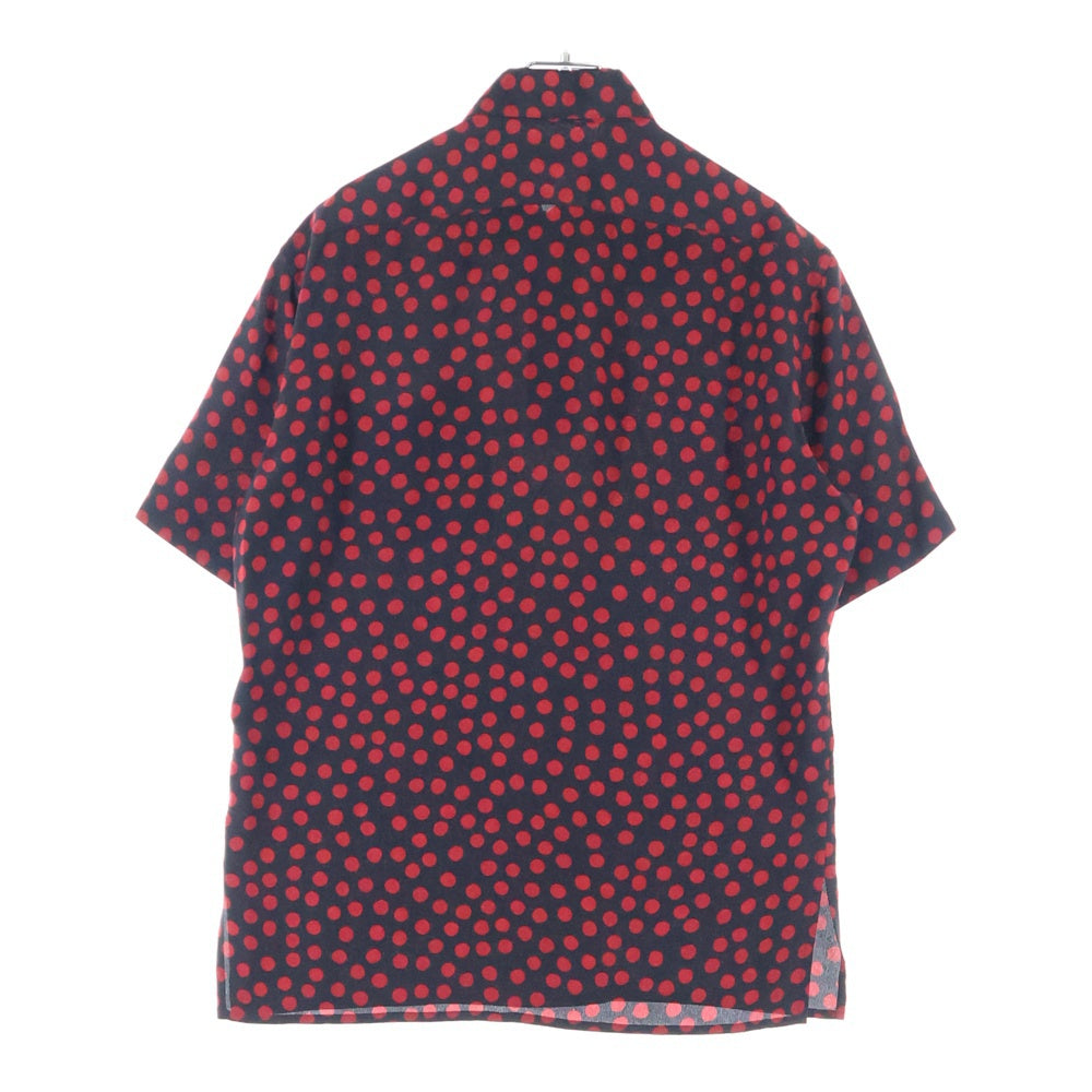 SAINT LAURENT PARIS(サンローランパリ) 20AW Dot S/S Polo ドット総柄 シルク半袖シャツ ブラック/レッド 583336 Y349V