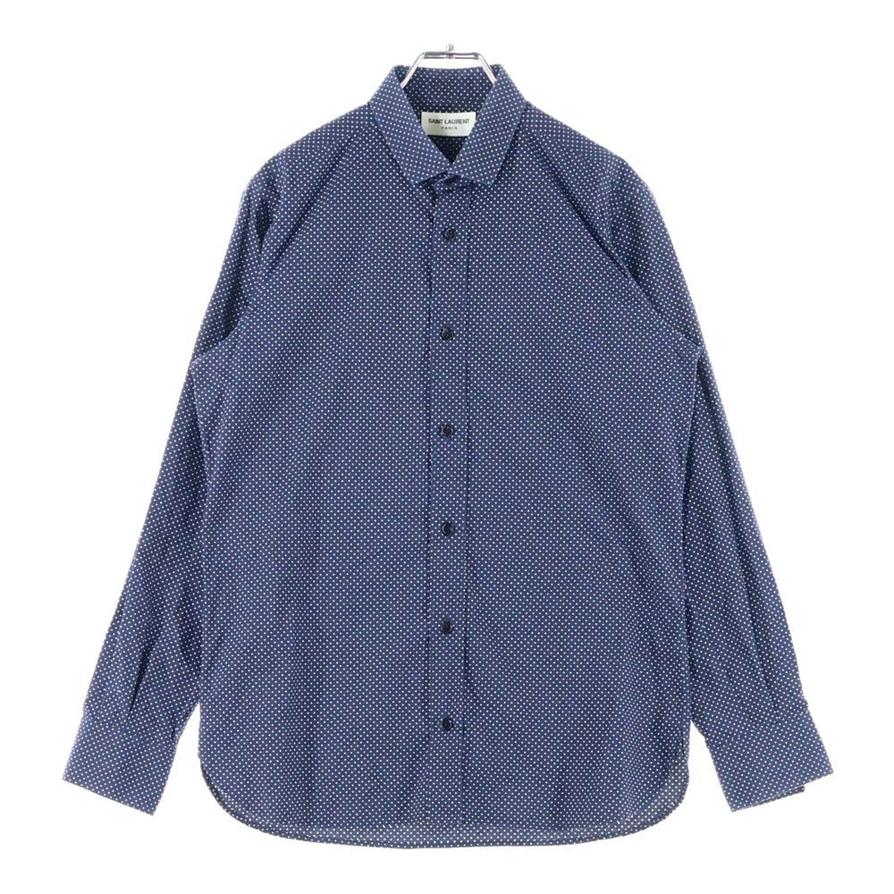 SAINT LAURENT PARIS(サンローランパリ) 13AW Polka Dot L/S Shirt ポルカドット 長袖シャツ ネイビー 323920 YM71P