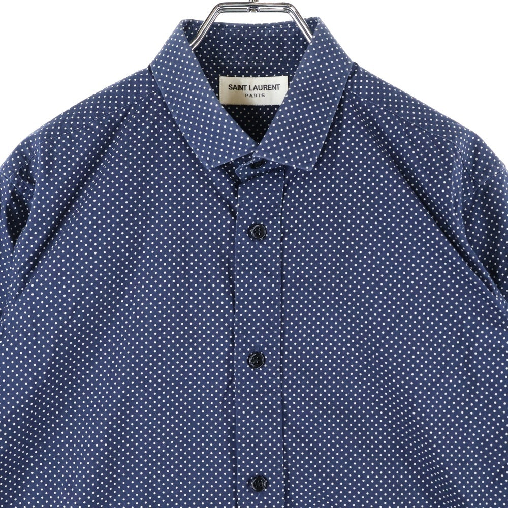 SAINT LAURENT PARIS(サンローランパリ) 13AW Polka Dot L/S Shirt ポルカドット 長袖シャツ ネイビー 323920 YM71P