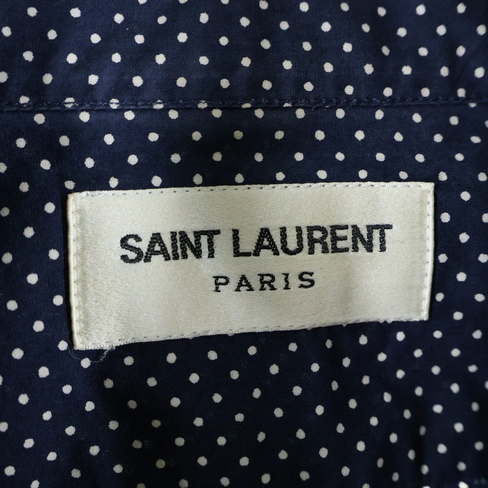 SAINT LAURENT PARIS(サンローランパリ) 13AW Polka Dot L/S Shirt ポルカドット 長袖シャツ ネイビー 323920 YM71P