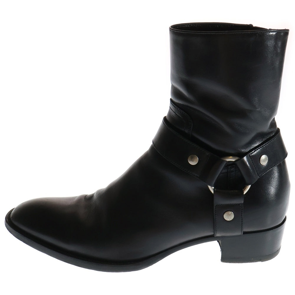 SAINT LAURENT PARIS(サンローランパリ) 13AW Ring Boots ワイアット ハーネス リングブーツ ブラック DU 330781