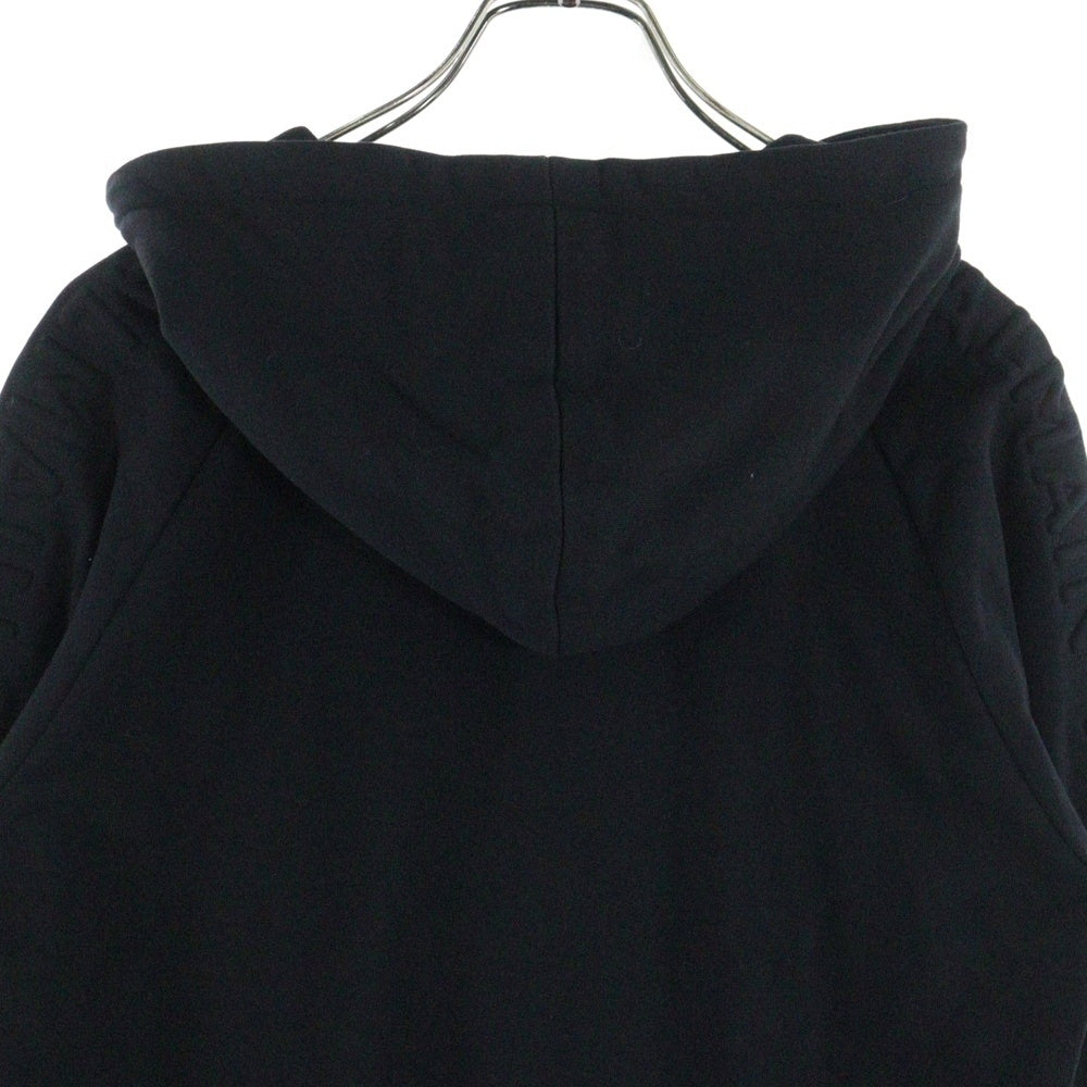 BALMAIN(バルマン) Logo Emboss Zip Parka ショルダーロゴエンボス スウェット ジップパーカー ブラック 3122I339