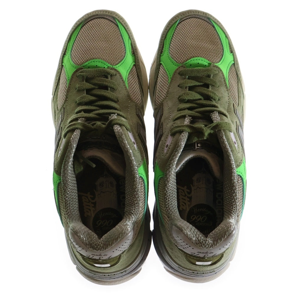 New Balance(ニューバランス) × PATTA KEEP YOUR FAMILY CLOSE M990PP3 キープ ユア ファミリー クローズ ローカットスニーカー グリーン US8/26cm