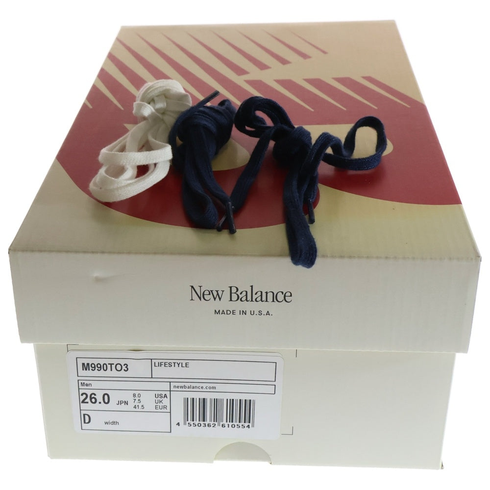 New Balance(ニューバランス) M990TO3 V3 スウェード ローカットスニーカー カーキ US8/26cm